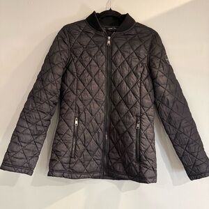 bebe Charcoal Quilted Puffer Jacket